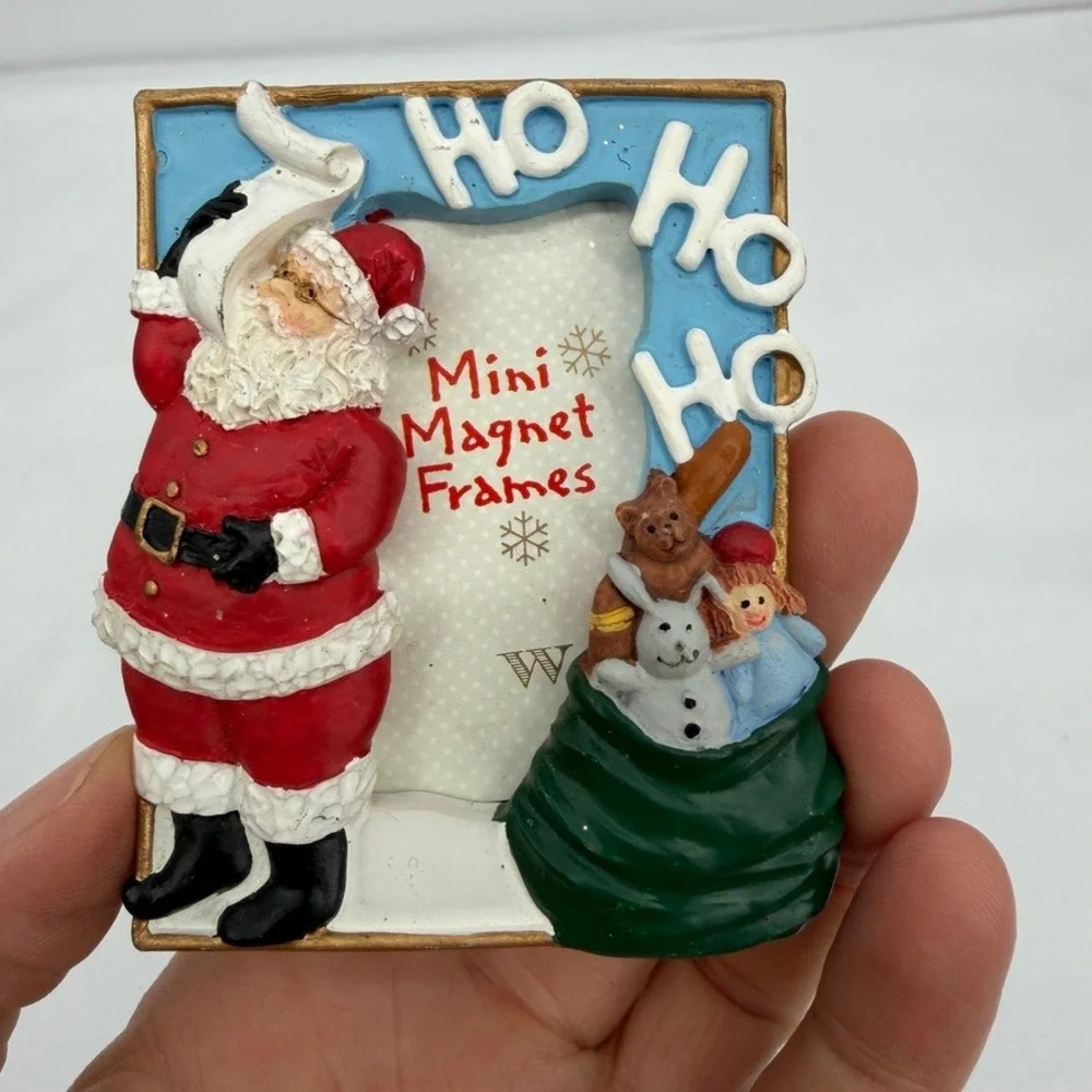 Weston Gallery Mini Magnet Frames Christmas Santa Snowman Wreath Holiday Decor